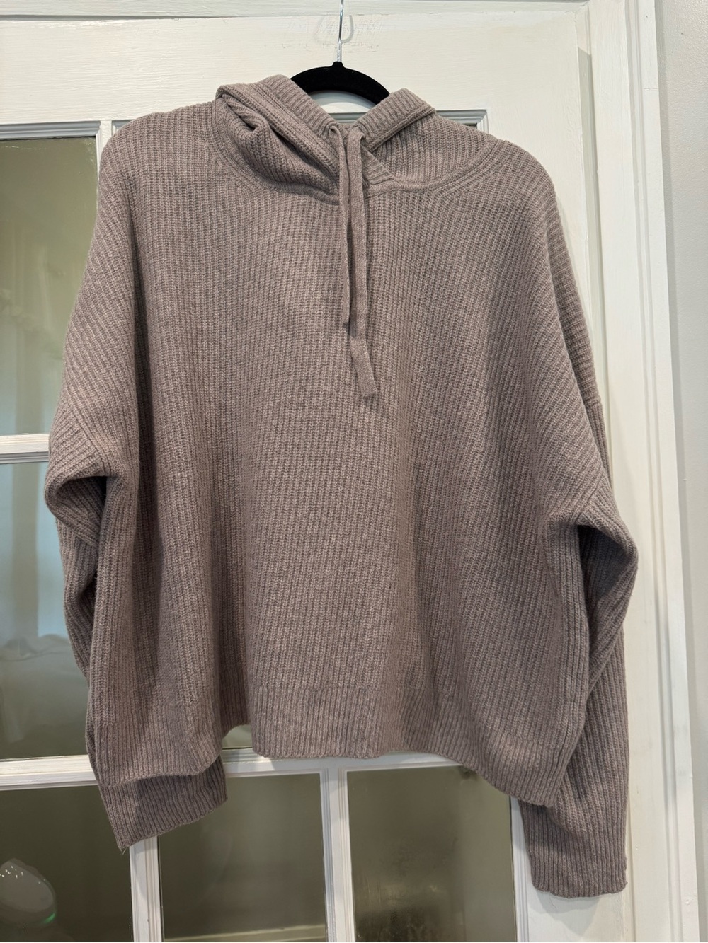 GAP Cashsoft Knit Hoodie Sweater in Taupe